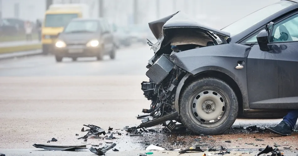 Car accident with wrecked car