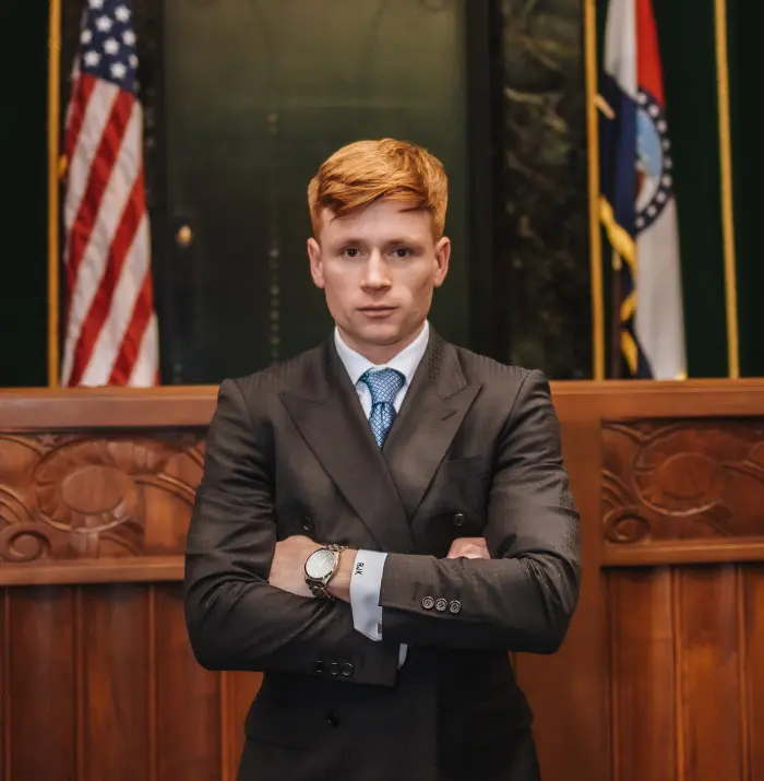 Attorney Ryan Krupp standing in court