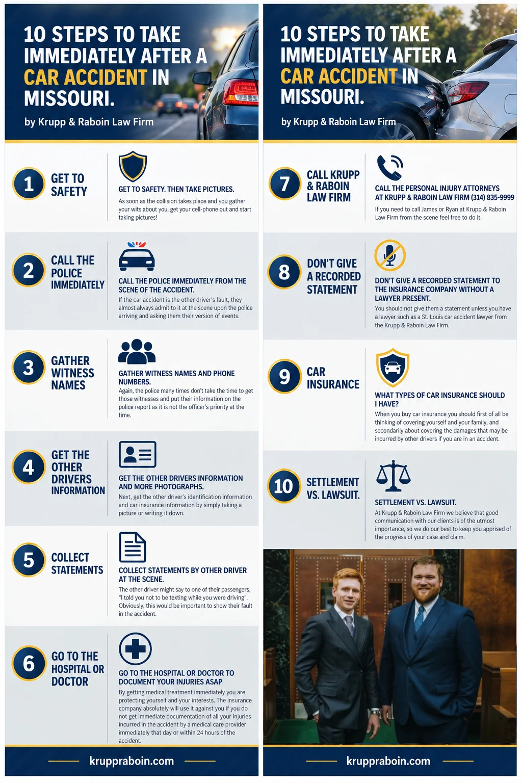 Ten steps to take after a car accident infographic 1